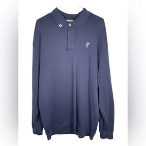 Ashworth EZ-TECH Mens Size XXL Navy Blue‎ Long Sleeve Polo